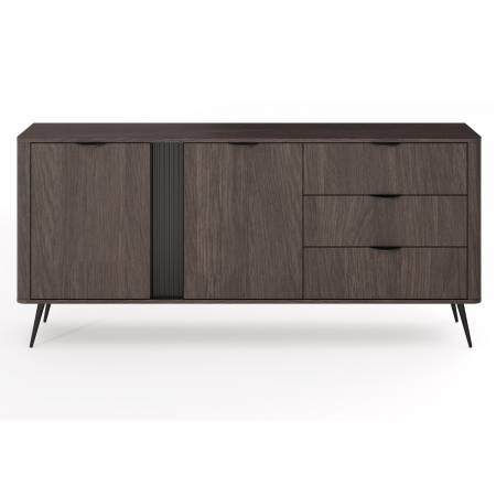 Komoda 195 cm 2D szuflady ryflowana listwa VIRGO dąb dunin + czarny